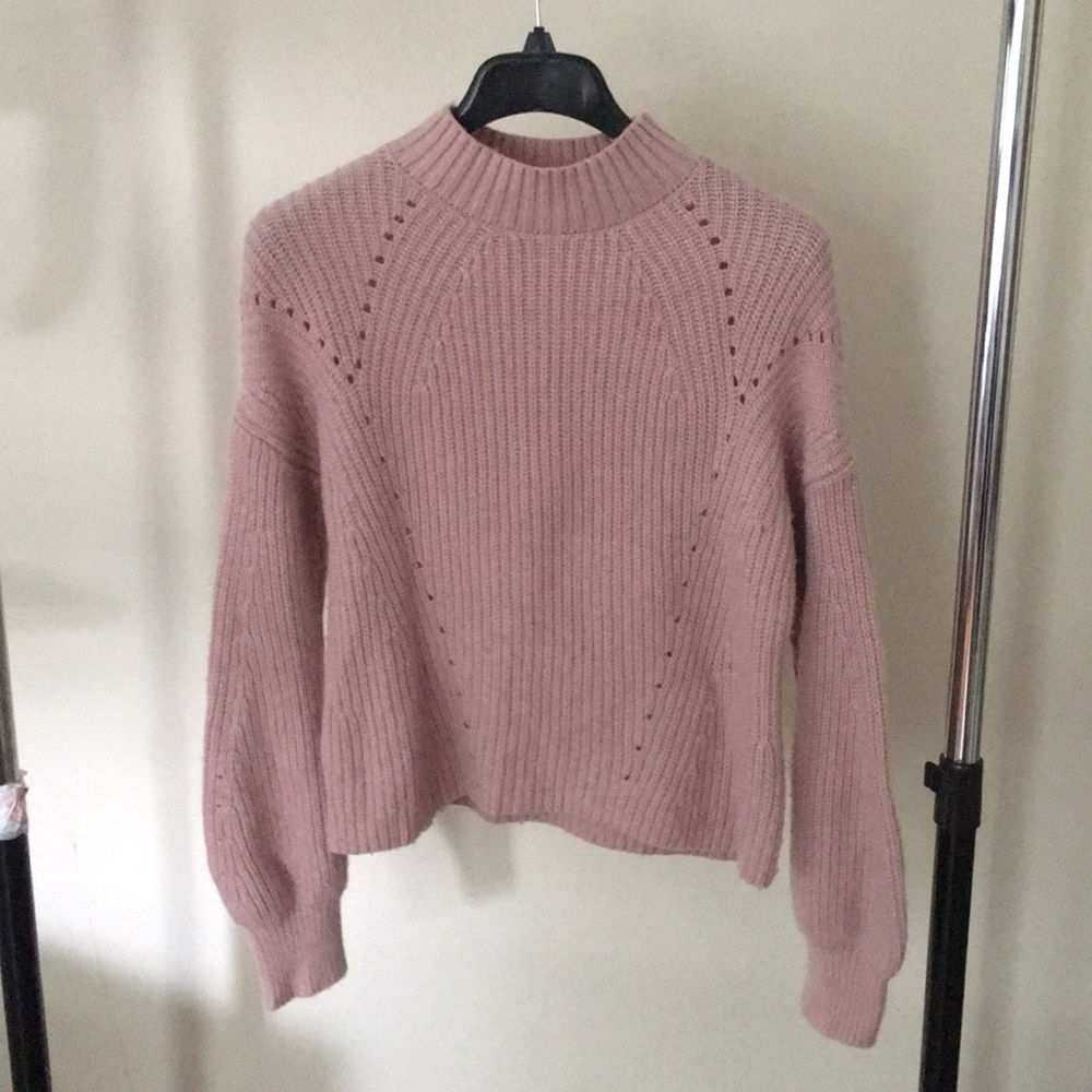 GAP Balloon Sleeve Pink Sweater